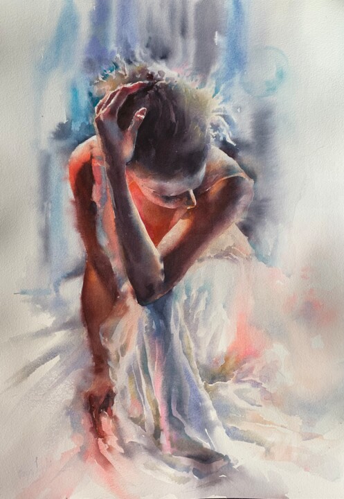 Ballerina #5 绘画, 21.3x15 in