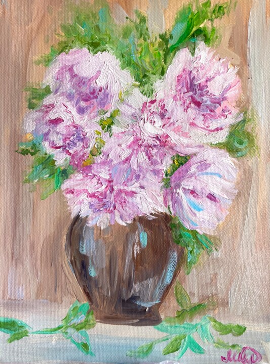 Malerei mit dem Titel "First love" von Milena Million, Original-Kunstwerk, Öl