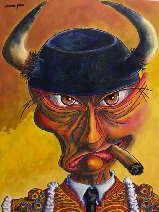 Peinture intitulée "TORÉADOR PRENDS GAR…" par Jean-Luc Coulaud, Œuvre d'art originale, Acrylique