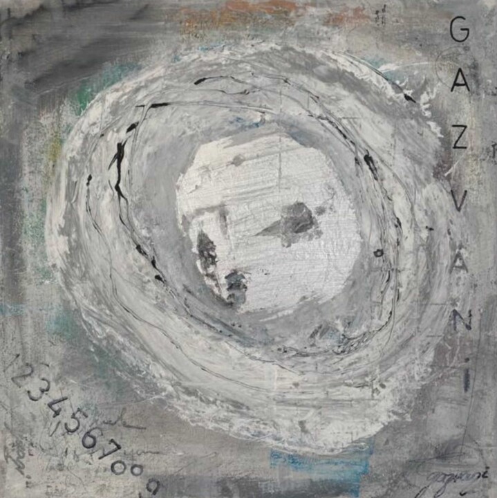 Painting titled "Disaster" by Gazvaniart, Original Artwork, Acrylic Mounted on Wood Stretcher frame