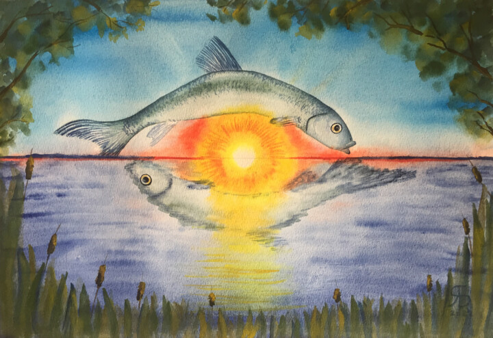 Dawn 绘画, 10.6x15.4 in