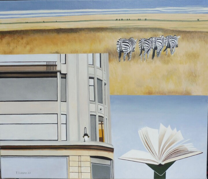 Painting titled "Histoies" by Françoise Clercx, Original Artwork, Oil Mounted on Wood Stretcher frame