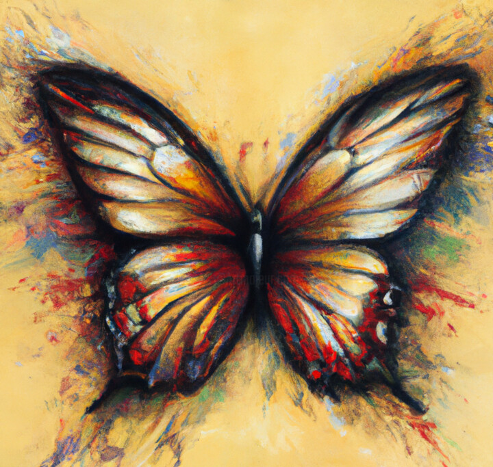 Цифровое искусство под названием "Butterfly" - Barış Özgültekin, Подлинное произведение искусства, Цифровая живопись
