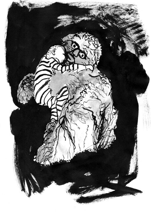 Drawing titled "Social network 0988…" by Masha Neverova, Original Artwork, Ink
