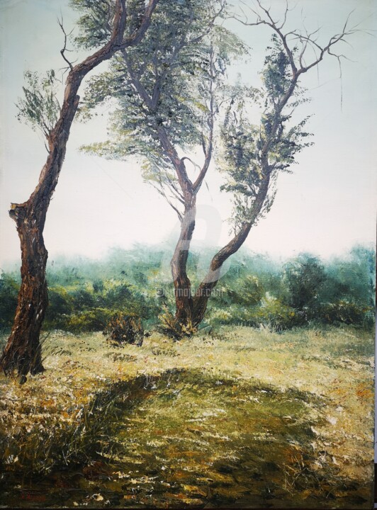 Peinture intitulée "THE ROZTOCZE TREE" par Gregory King (Grzegorz Król), Œuvre d'art originale, Huile