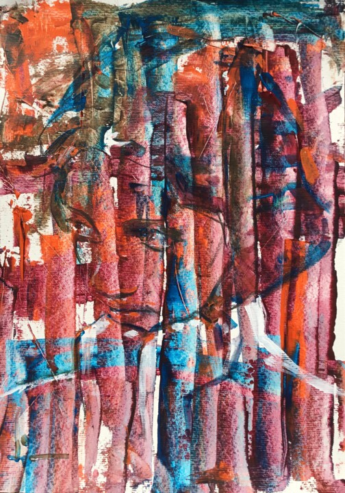 Prisonnière 绘画, 16.5x11.4 in