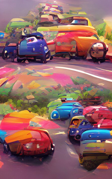 "CARTOON CARS" başlıklı Dijital Sanat Mahesh Tolani tarafından, Orijinal sanat, Dijital Resim