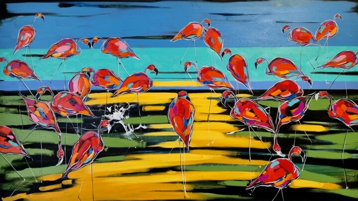 The Fleetingness of time 绘画, 35.4x57.1 in