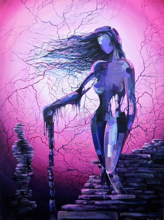 Lady in pink 绘画, 31.5x23.6 in