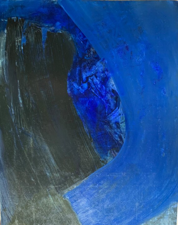 Malerei mit dem Titel "blue geometry" von Anna Lukina, Original-Kunstwerk, Öl
