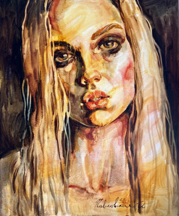 "I want to be a bad girl" 绘画, 23.6x19.7 in