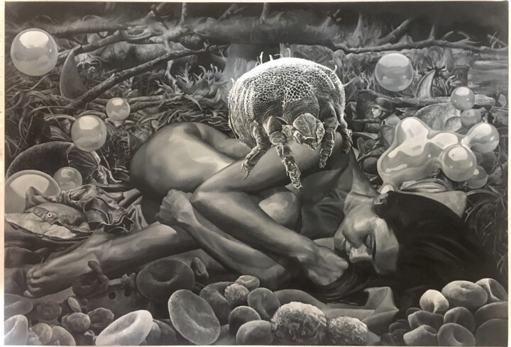 黑白森林 绘画, 31.5x47.2 in