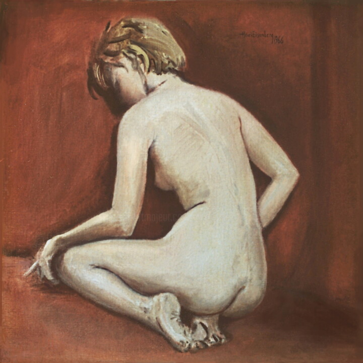 Nu dans un coin 绘画, 15.8x15.8 in
