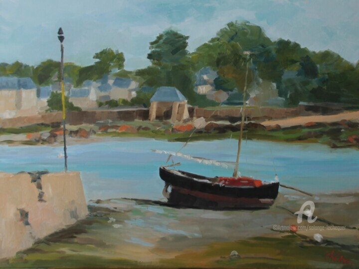 Peinture intitulée "Ploumanac'h Moulin…" par Chéker, Œuvre d'art originale, Huile