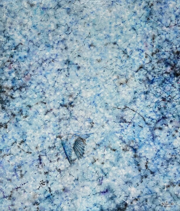 blue wings 绘画, 20.9x17.7 in