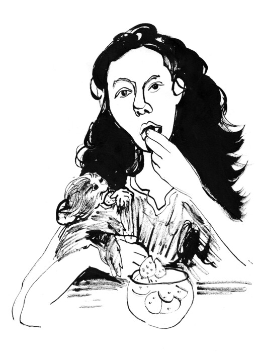 Drawing titled "Social network 0990…" by Masha Neverova, Original Artwork, Ink