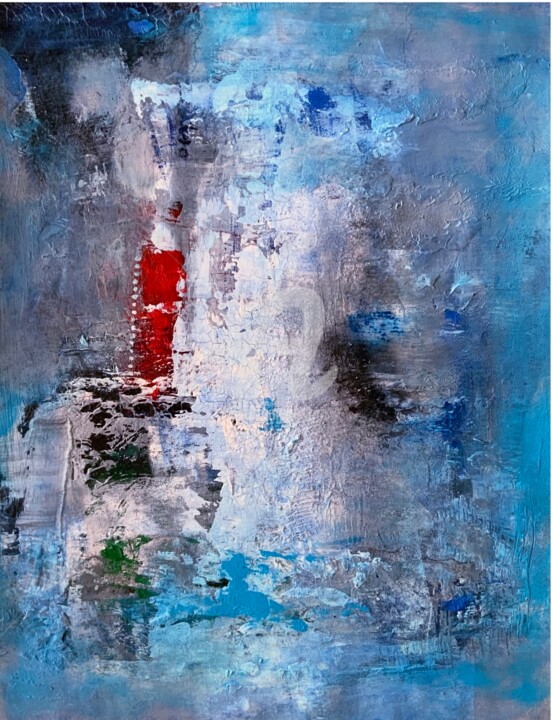 Malerei mit dem Titel "Blue time" von Weigand, Original-Kunstwerk, Acryl
