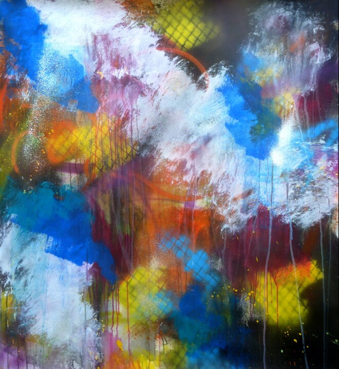 Peinture intitulée "Trace n°2202" par Saname, Œuvre d'art originale, Acrylique