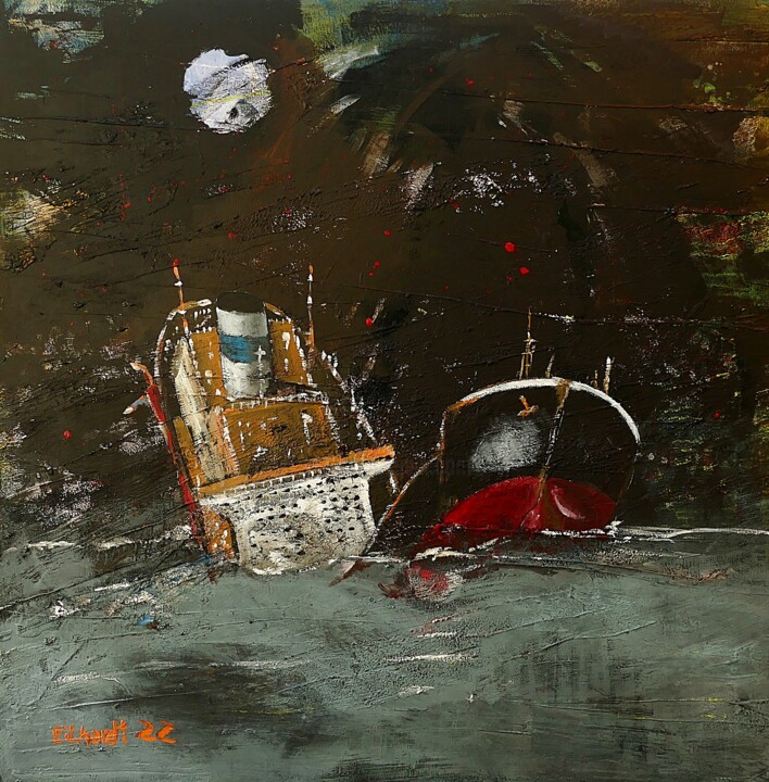 Schiffe versenken 绘画, 47.2x47.2 in
