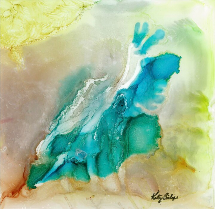 Schilderij getiteld "THE CREVICE" door Katy Bishop, Origineel Kunstwerk, Inkt