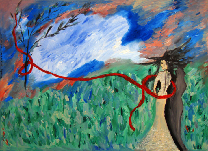 Alone 绘画, 19.7x27.6 in