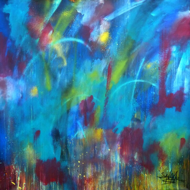 Peinture intitulée "Trace n°2204" par Saname, Œuvre d'art originale, Acrylique