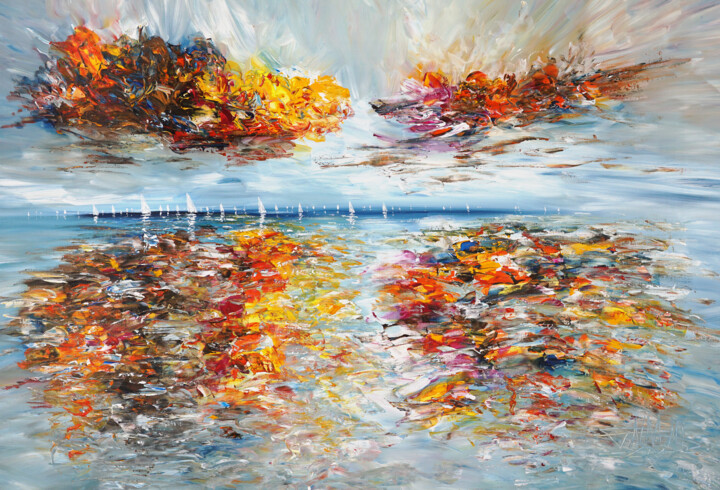 Summer Sailing Impressions XL 2 绘画, 41.3x61 in