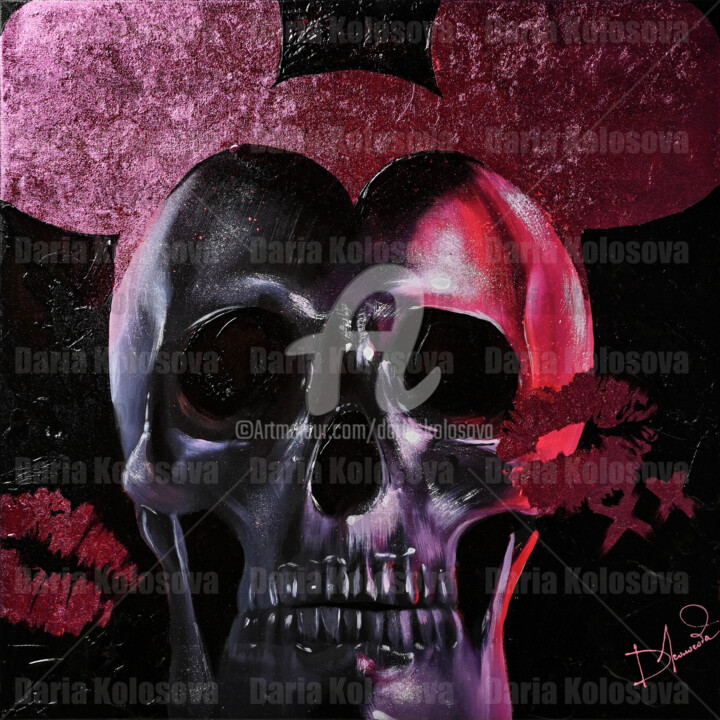 Mouse Scull_01 绘画, 27.6x27.6 in