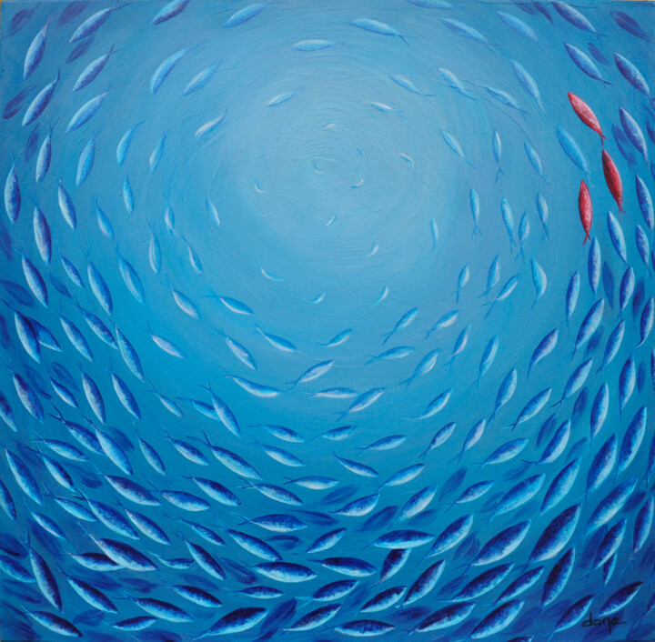 Under the water 绘画, 23.6x23.6 in