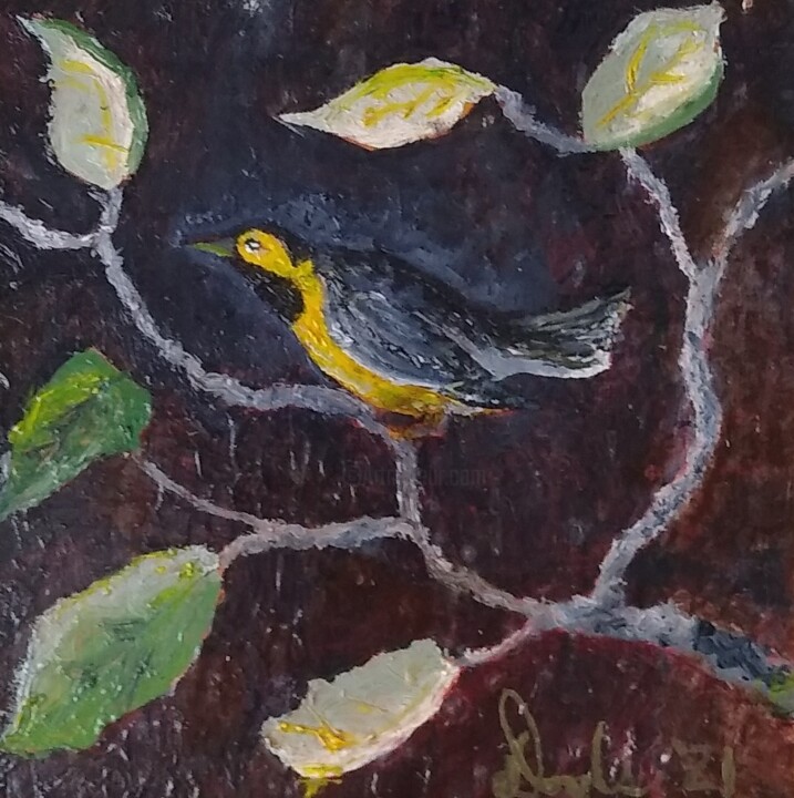 Bachman's Warbler 绘画, 7x7 in