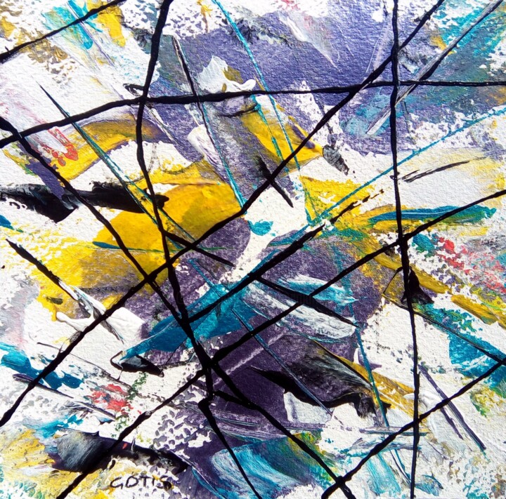 Malarstwo zatytułowany „Taiyo - Abstraction…” autorstwa Davidian Gotis Abstraction Abstraite, Oryginalna praca, Akryl