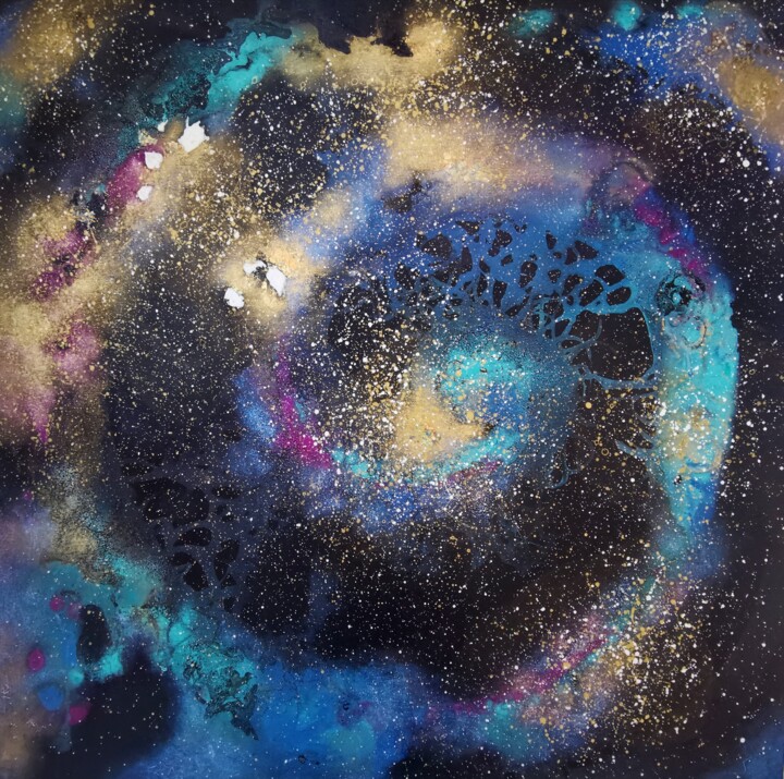 Pintura intitulada "Cops: Spiral" por Lynda Rosemarie Stevens, Obras de arte originais, Acrílico
