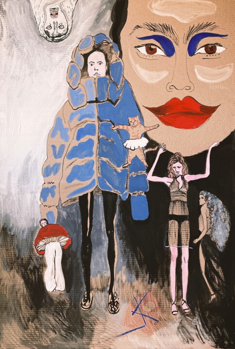 Drawing titled "Social media_Procra…" by Masha Neverova, Original Artwork, Acrylic