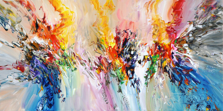 제목이 "Energy Fields S 1"인 미술작품 Peter Nottrott로, 원작, 아크릴