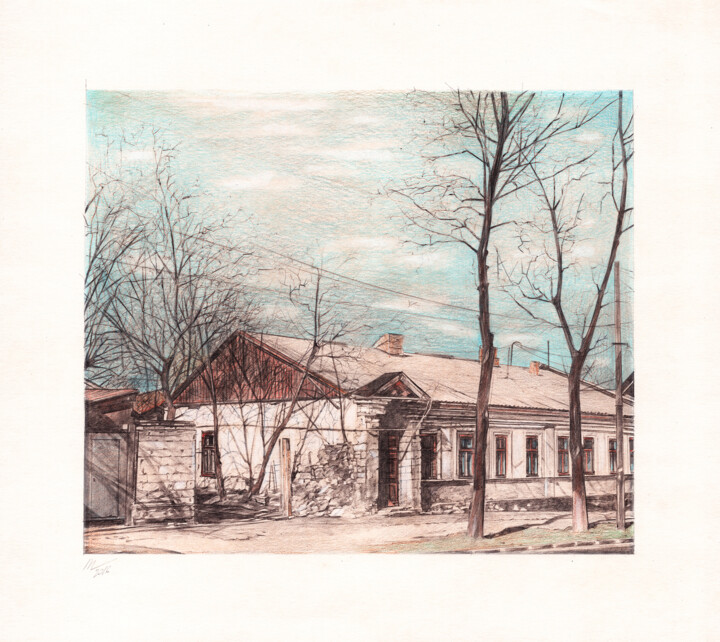City History in Architecture III (Ballpoint Pen Drawing) 图画, 11.2x12.7 in
