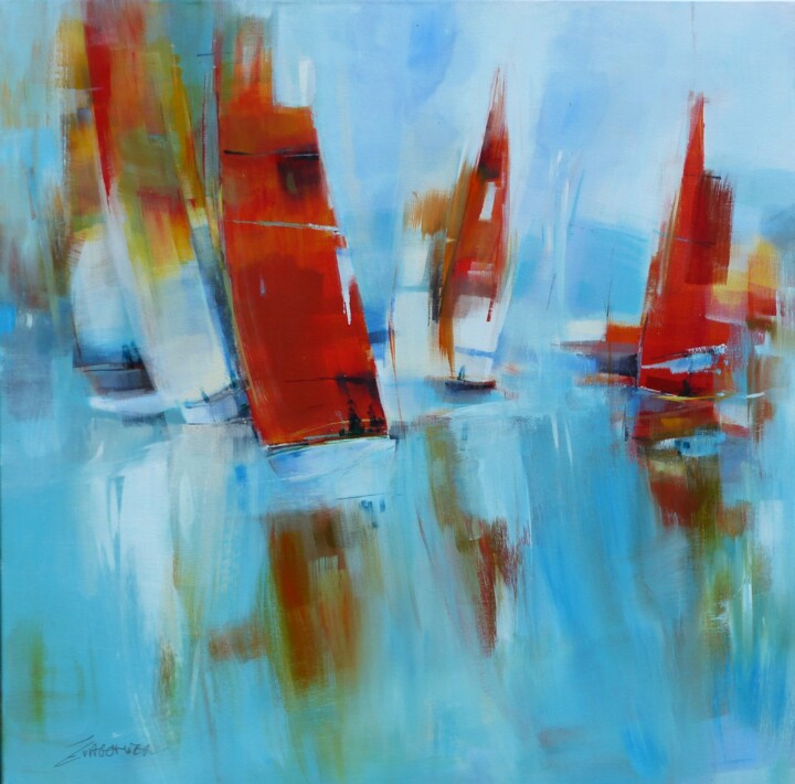 Régate 100 绘画, 39.4x39.4 in