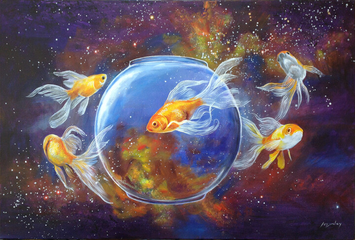 Goldfish XXXVIII 绘画, 23.6x35.4 in