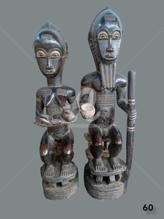 Statuette Baoulé art tribal art premier KA22SB001 雕塑, 23.6x7.9 in