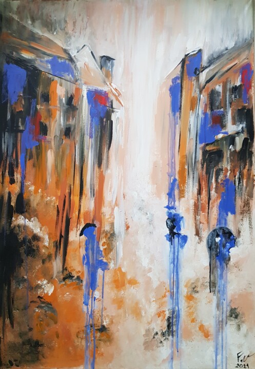 Surreale Abstrakt Acrylbild III 绘画, 39.4x27.6 in