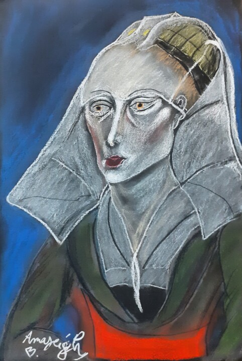 La Dame Du Luthier 图画, 9.1x6.3 in