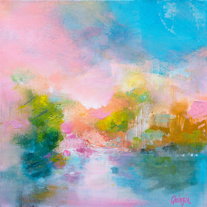 Les beaux après-midi (les pieds dans l'eau) 绘画, 11.4x11.4 in