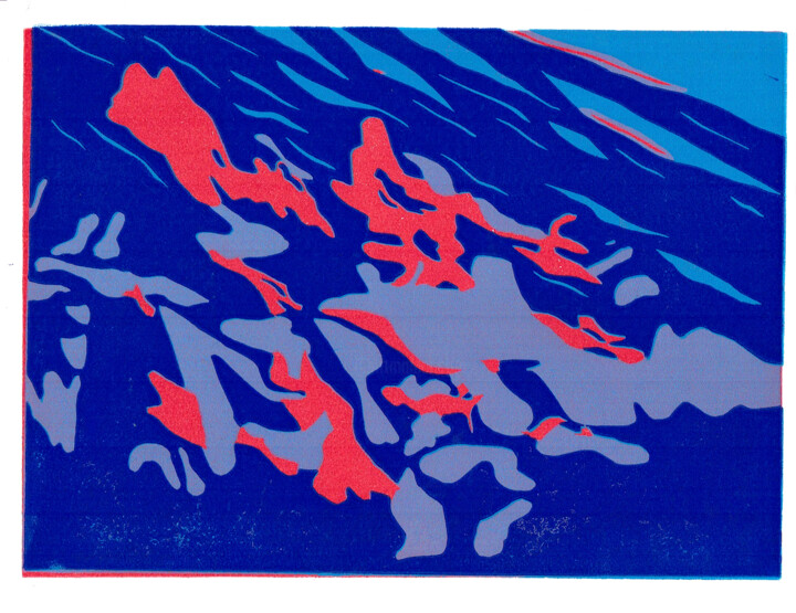 Printmaking titled "Bach 2/12" by Malwine Karl, Original Artwork, Linocuts