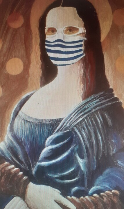 Mona covida 绘画, 19.7x11.8 in