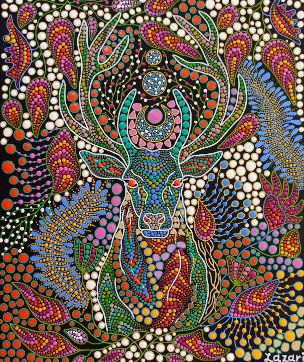 Deer 绘画, 23.6x19.7 in