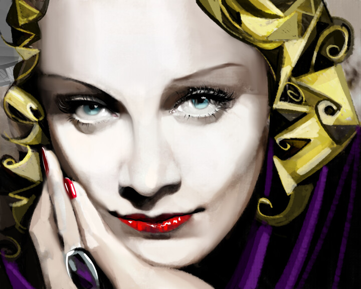 Marlene Dietrich 4 绘画, 27.6x39.4 in