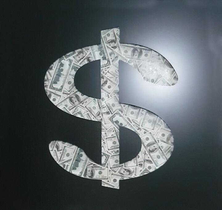 Dollar $ 雕塑, 23.6x23.6 in
