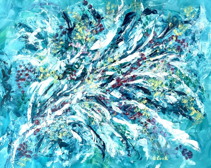 Painting titled "Mimosas Blooming" by Elisa Cook Benbassat Bassat, Original Artwork, Acrylic