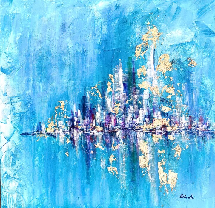 Peinture intitulée "Twilight Reflections" par Elisa Cook Benbassat Bassat, Œuvre d'art originale, Acrylique