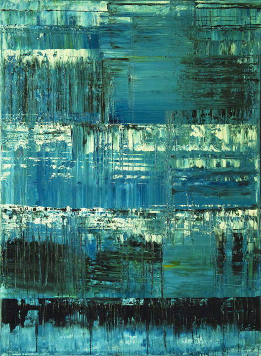 Painting titled "SN-001" by R1m, Original Artwork, Oil Mounted on Wood Stretcher frame