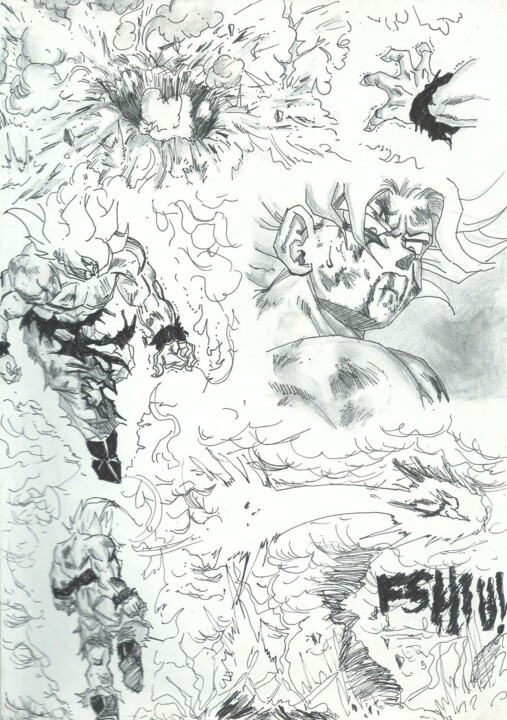 DRAGON BALL Z Tribute hommage 1990 SAIYAN GOKU FREEZE Manga 图画, 11.4x8.3 in